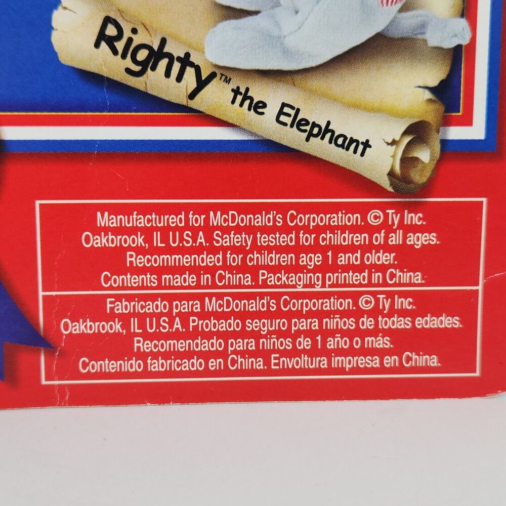 Vtg McDonald's TY Beanie Baby Liberty the Bear 2000 with original packaging - Picture 5 of 9